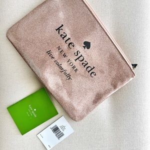 NWT Kate Spade Rose Gold Glitter Pouch